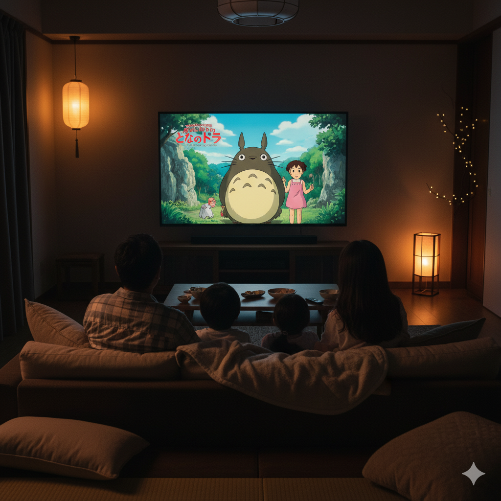 家族で映画「トトロ」鑑賞