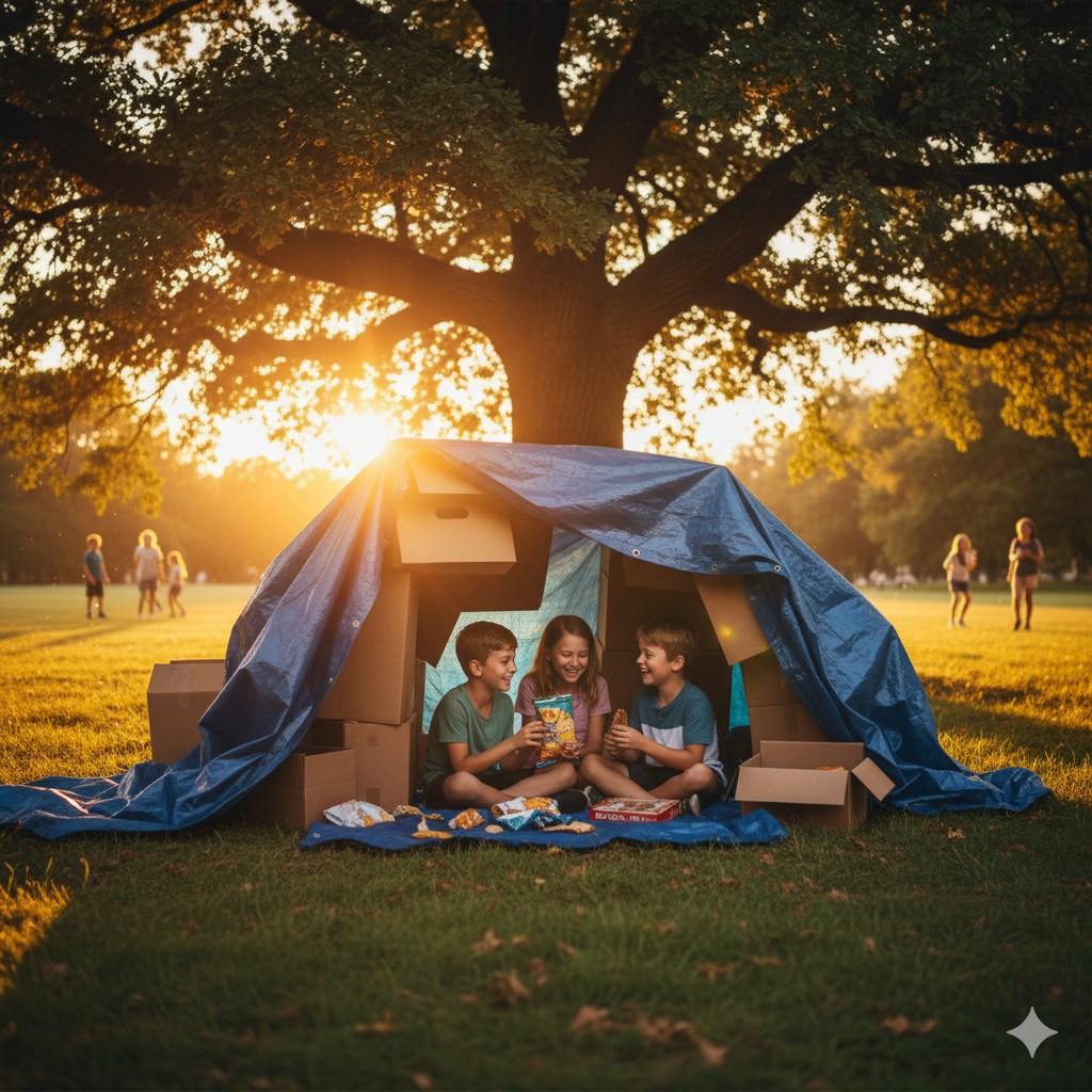 公園で秘密基地作り